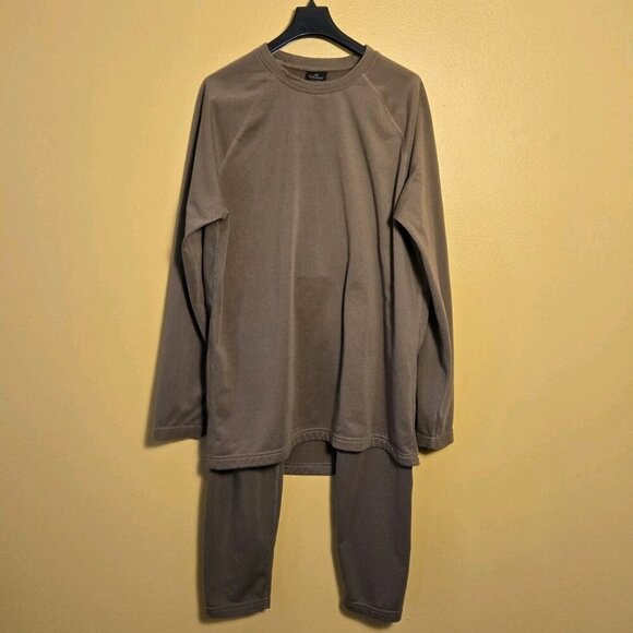 Terramar Base Layer Top Bottoms Mens XL Brown Body Sensors Wool Blend Set Used - Picture 1 of 8